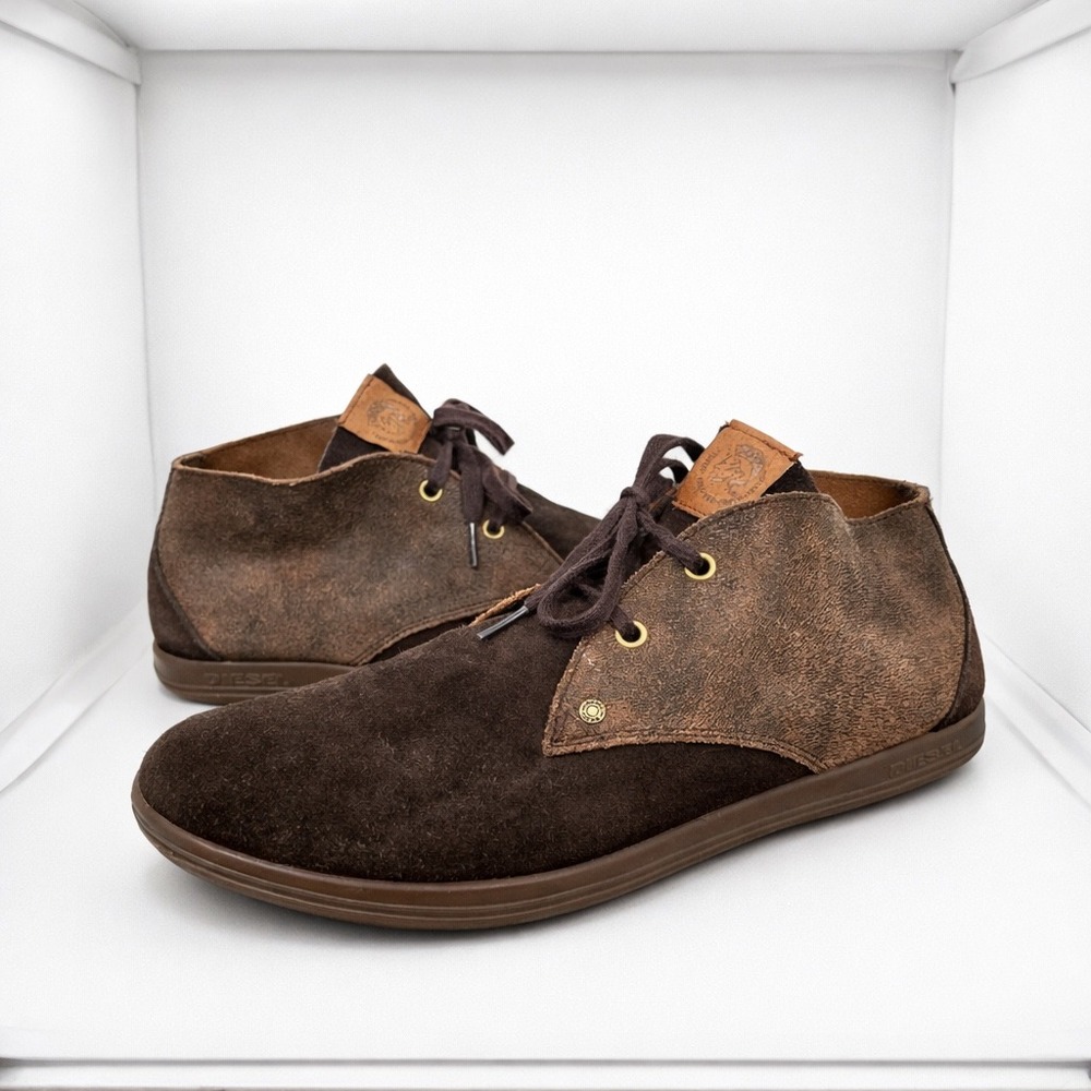 Diesel‎ Men Midtown Brown Suede Leather Chukka Boots Size 11